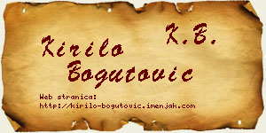 Kirilo Bogutović vizit kartica